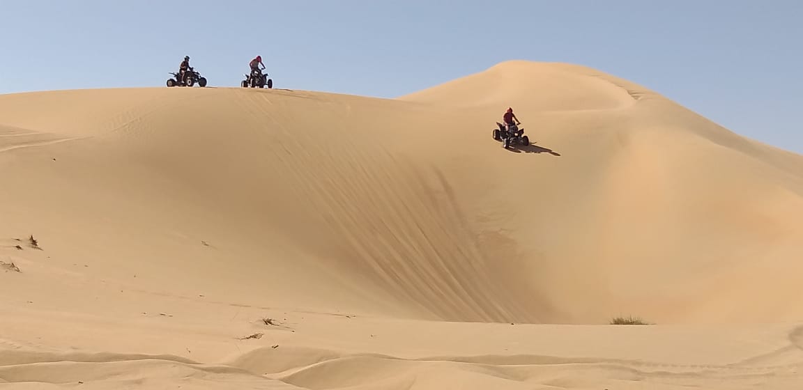 sandboarding in desert