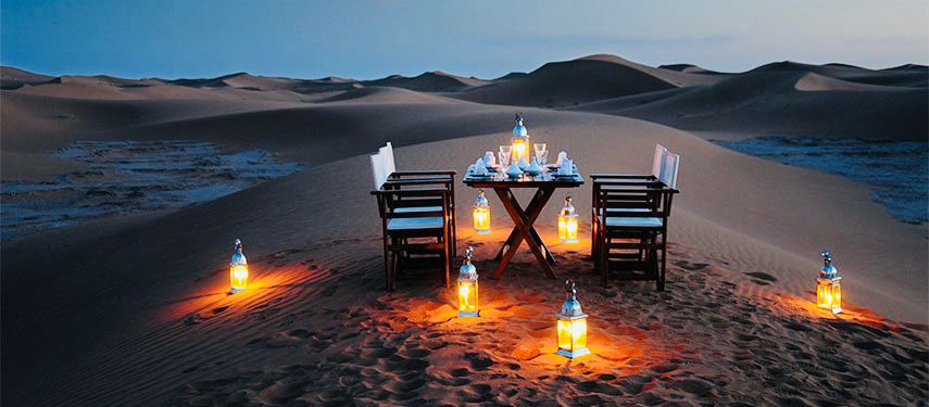 private dinner in desert